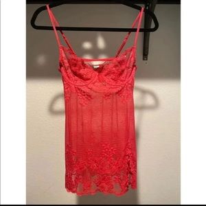 Victorias secret red lace teddy lingerie small